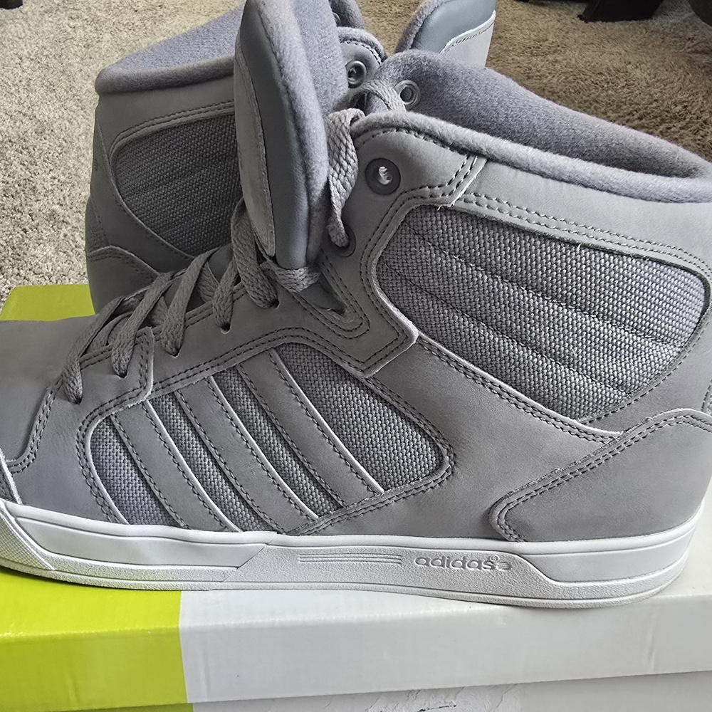 Adidas Men's Gray High-Top Sneakers